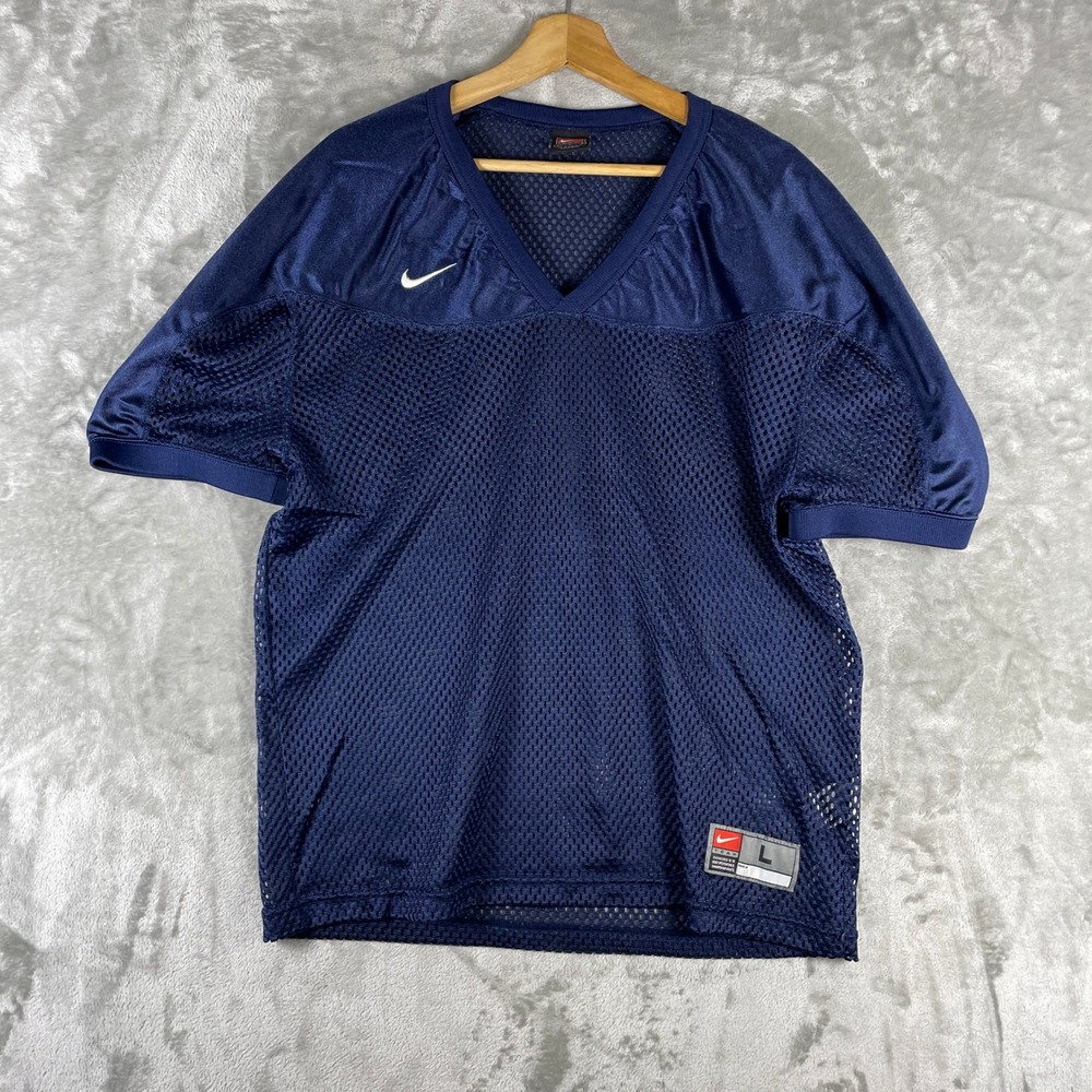 Vintage Nike Football Jersey Mens Large Navy Blue Mesh Party Layer Sports Y2K